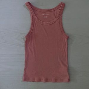 American Eagle Pink Ribbed Tank.